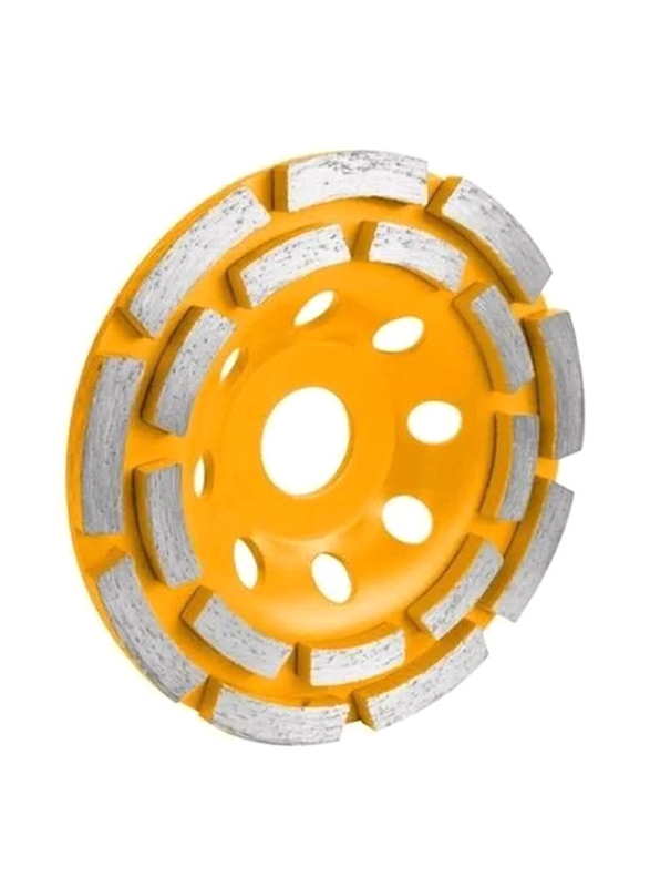 Tolsen 125x22.2(20) Double Row Segmented Turbo Cup Grinding Wheel, 76685, Yellow
