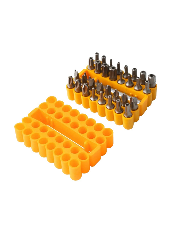 

Tolsen Magnetic Bit Holder Set, 20369, 33 Pieces, Silver/Orange