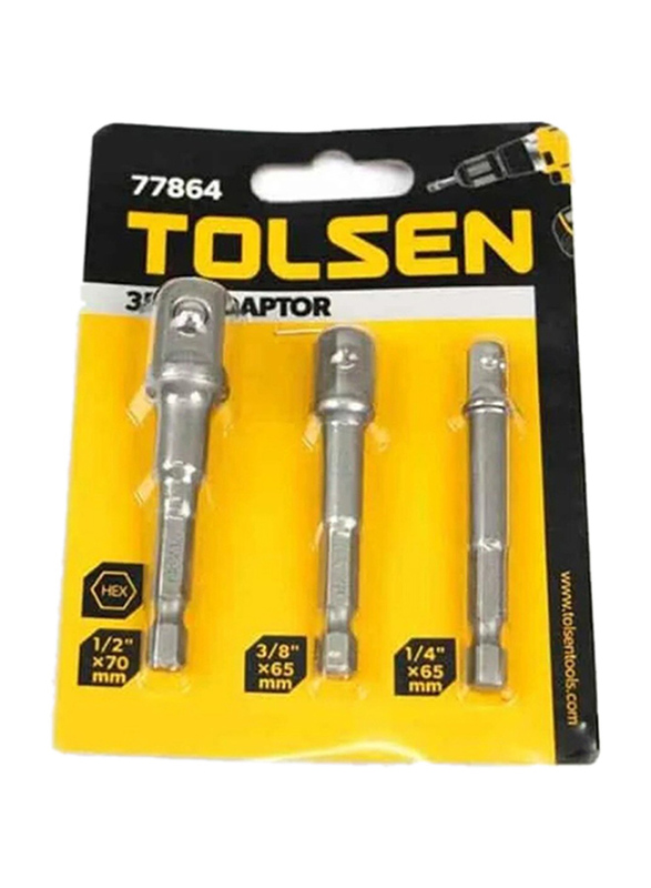 Tolsen Adaptor, 77864, 3 Pieces, Silver