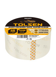 Tolsen BOPP Packing Tape Supper, 48mm x 50m / 1.88" x 54.6yards, 50203, Clear