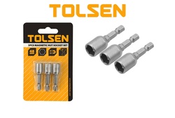 Tolsen 5/16" Magnetic Nut Socket Set, 77831, 3 Pieces, Silver