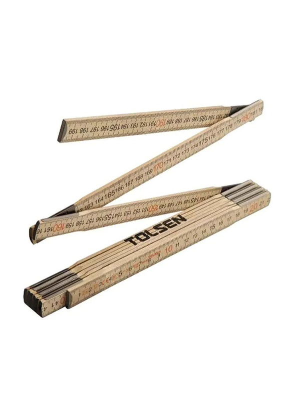 

Tolsen 2m Industrial Wood Folding Ruler, 35046, Brown