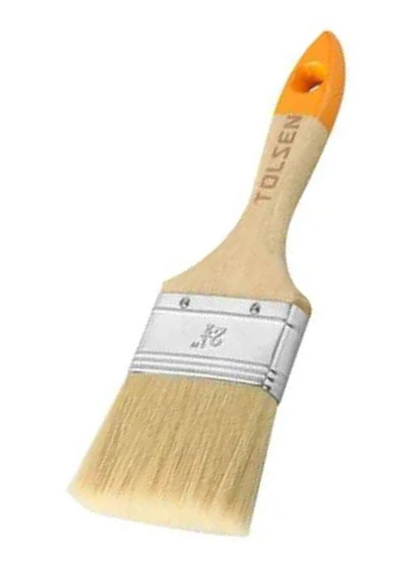 Tolsen Wooden Handle Paint Brush, 1 inch, 40121, Beige/Yellow
