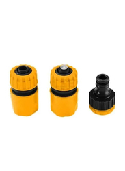 Tolsen Hose Connector, 3 Pieces, 1/2 Inch, 57120, Black/Yellow