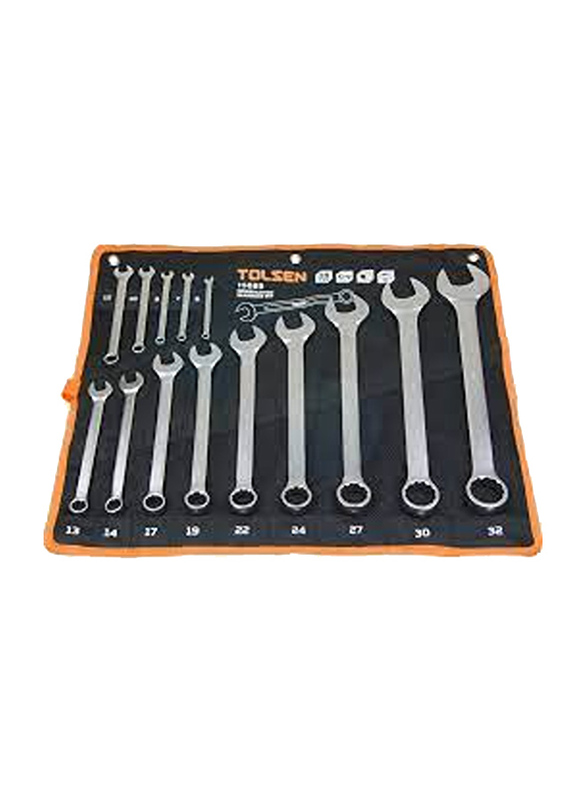 Tolsen 14 Piece Combination Spanner Set, 15889, Silver