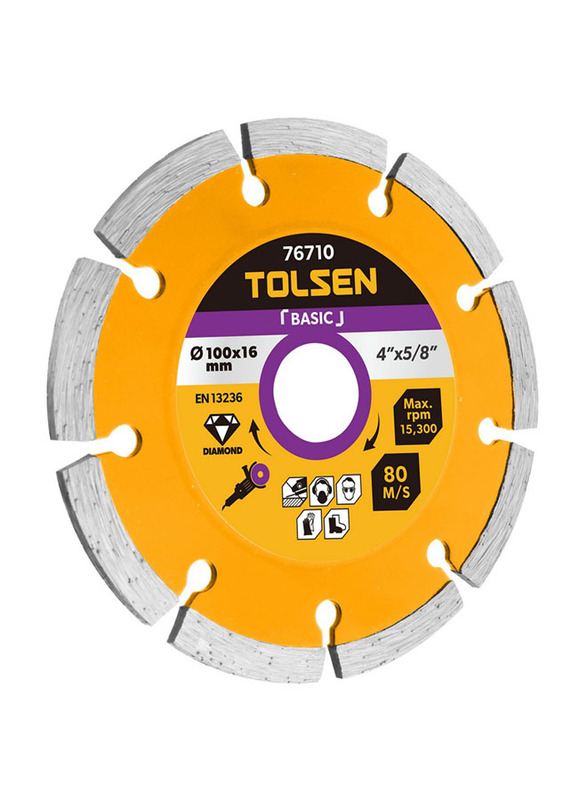 Tolsen Dry Diamond Disc (Basic), 100X16mm, 76710, Silver