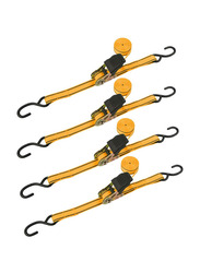 Tolsen 4-Piece Ratchet Tie Down Set, 62252, Black/Yellow