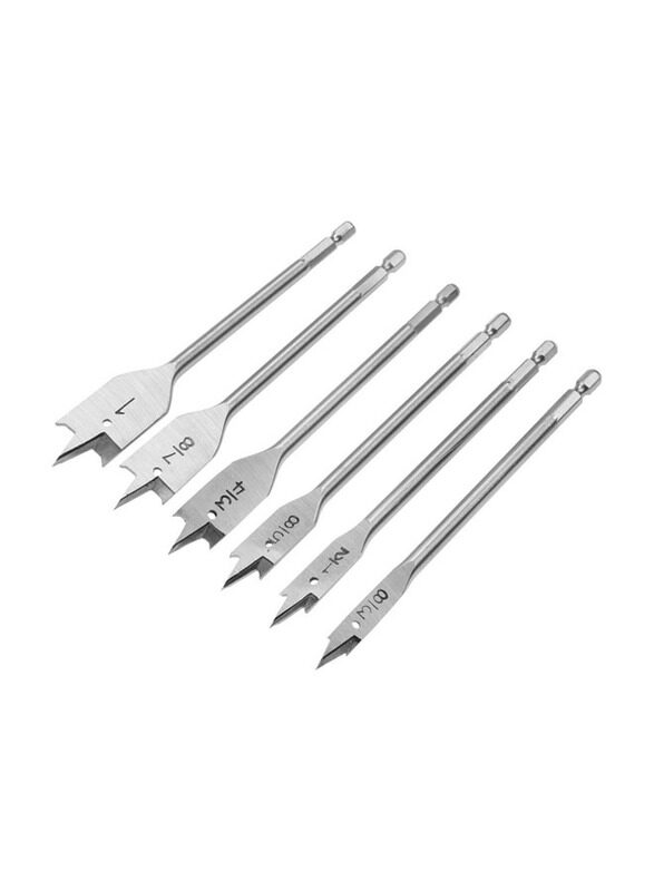 

Tolsen 6 Piece Flat Wood Bits Set, 75656, Silver