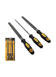 Tolsen 8-inch Steel Files Set, 8 Inch, 3-Pieces, 32033, Yellow/Black