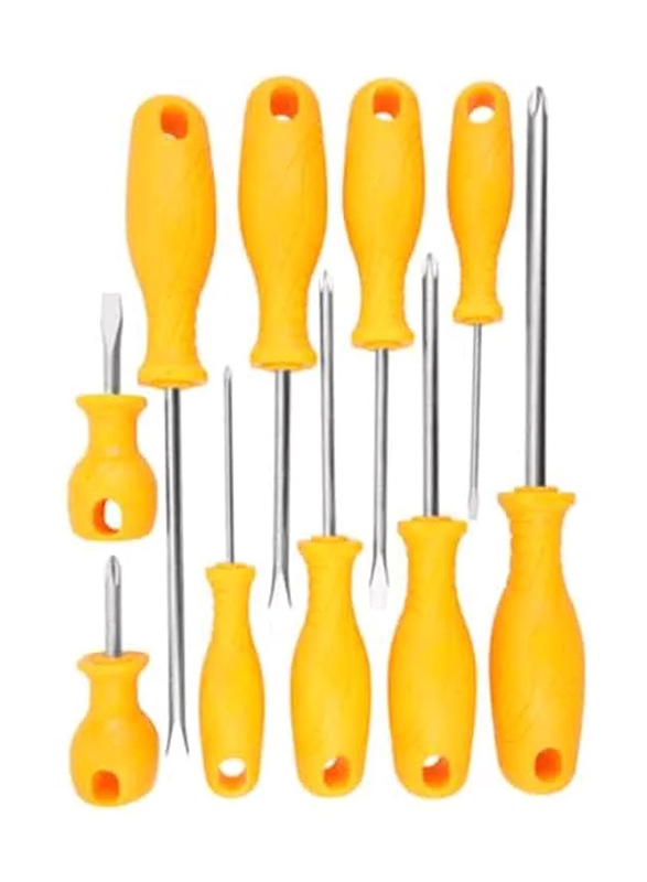 Tolsen 10 Piece Screwdriver Set, 20740, Yellow