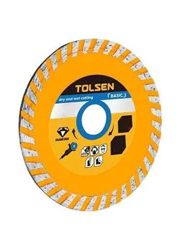 Tolsen 180x22.2mm Turbo Diamond Disc (Basic), 76765, Yellow