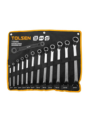 Tolsen 12 Piece Double Ring Spanner Set, 15896, Silver