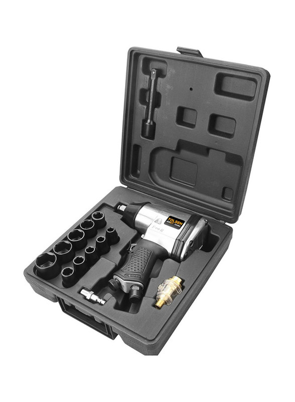 Tolsen 17-Pieces Air Impact Wrench Set, 73382, Black/Silver