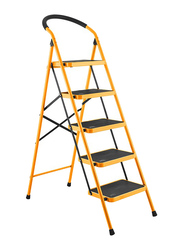 Tolsen Steel Ladder, 62685, Yellow/Black, 1085 x 495 x 1390mm, 5 Steps