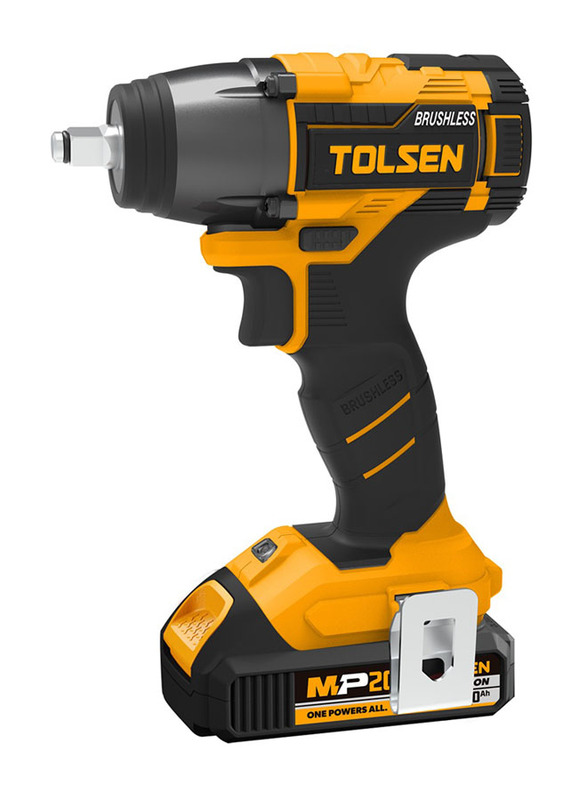 Tolsen Li-Ion Cordless Impact Wrench (Brushless Motor) (Industrial), 87258, Yellow/Black