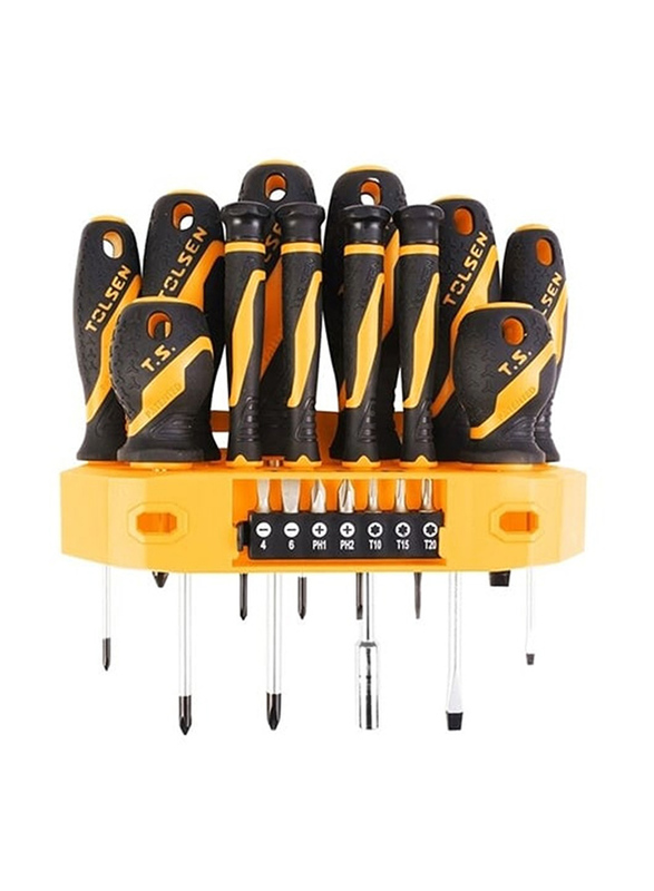 Tolsen 19 Piece Screwdriver Set, 20183, Multicolour