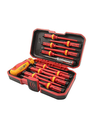 Tolsen 13 Piece Industrial VDE Insulated Screwdrivers Set, 38016, Red/Yellow/Black