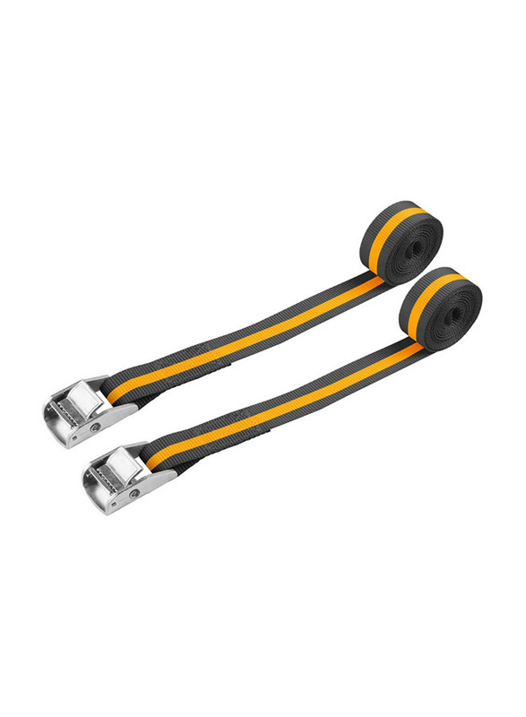 Tolsen 25mm x 2.5m 2-Piece Industrial Tie Down Set, 62246, Yellow/Black