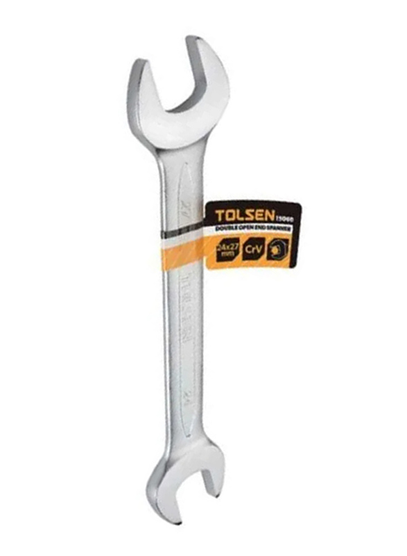 Tolsen 25 x 28mm Double Open End Spanner, 15861, Silver