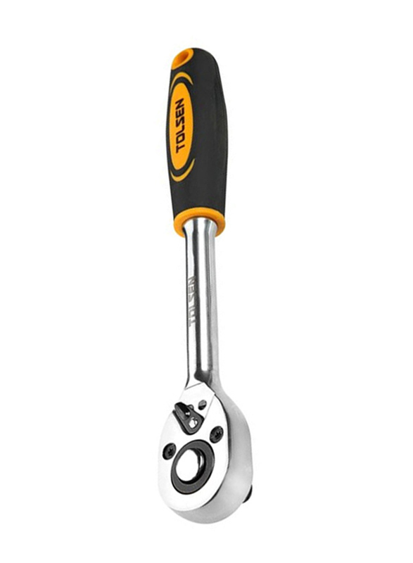 Tolsen 0.25-inch Industrial Reversible Ratchet, 15118, Black/Yellow