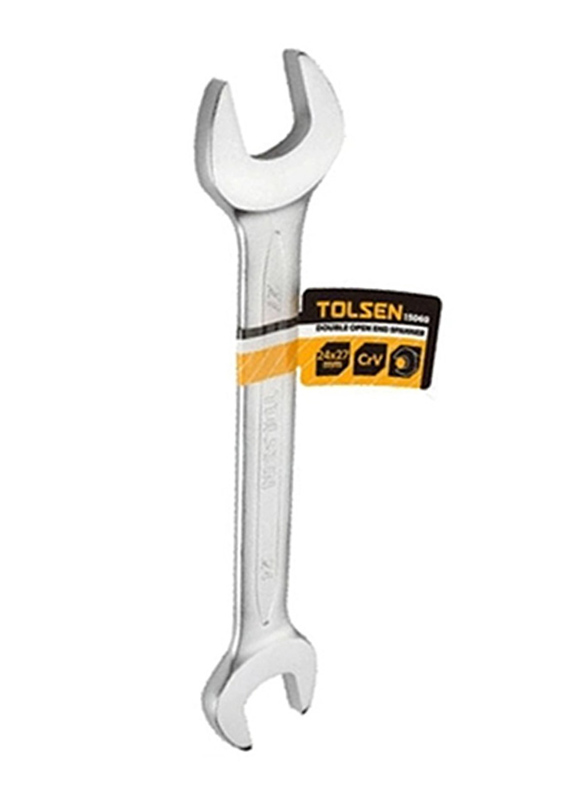 Tolsen 21 x 23mm Double Open End Spanner, 15859, Silver