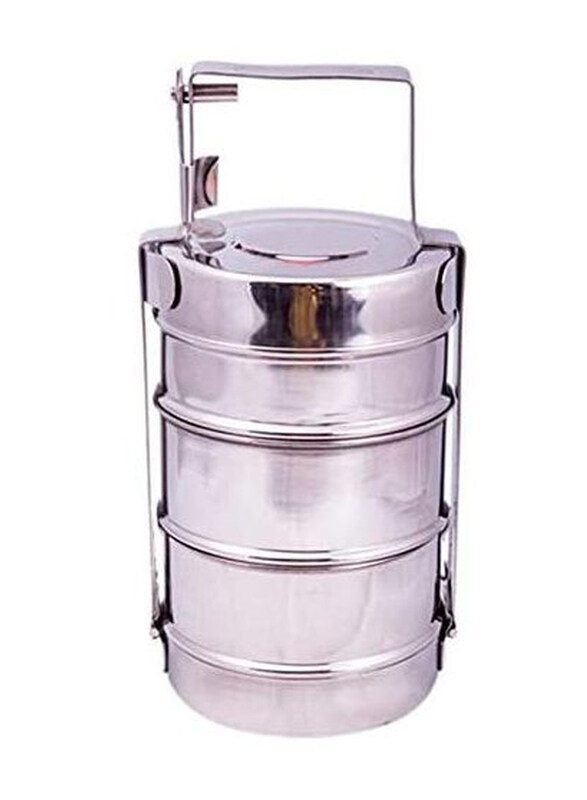 

Raj 3 Tier Bombay Tiffin, 9cm, Silver