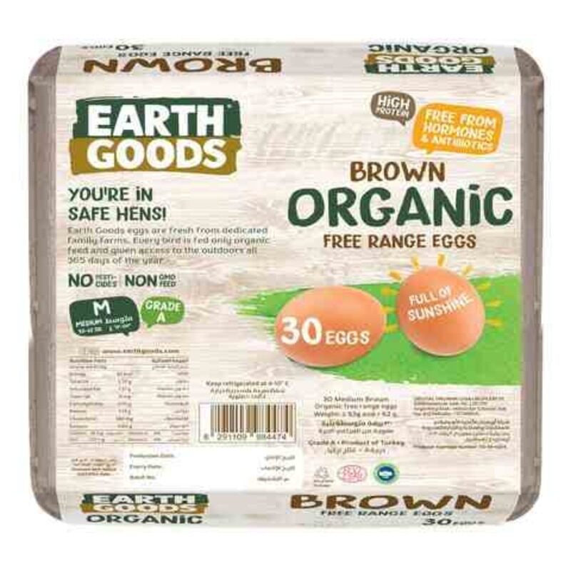 

Earth Goods Organic Medium Brown Free Range Eggs Pack of 30