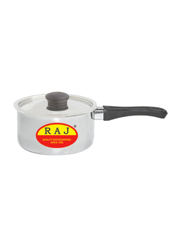 

Raj Stainless Steel Sauce Pan with Cover, Large, Silver