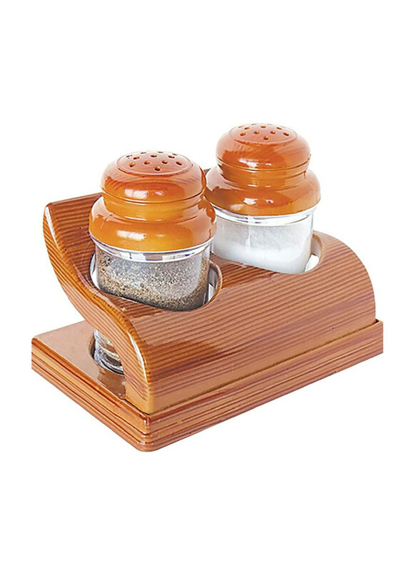 

Raj Elentra Salt & Pepper Shaker Set, Brown/Clear
