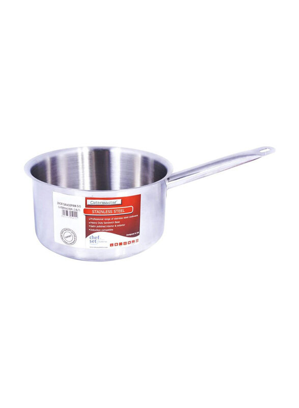 

Chefset 24cm Stainless Steel Sauce Pan Without Lid, Silver