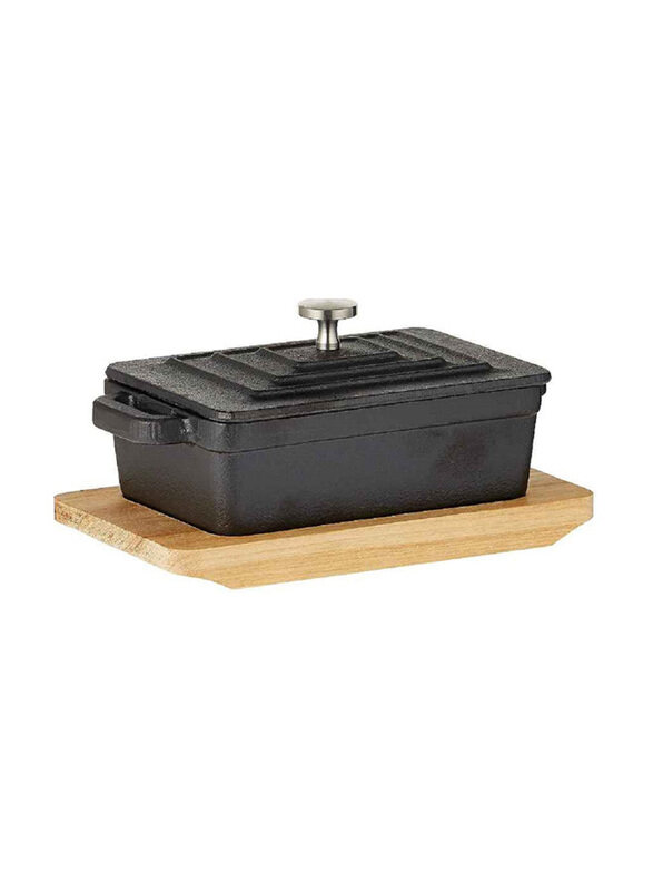 

Kitchen Master Cast Iron Casserole With Tray Set, Black