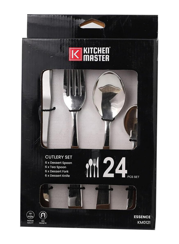 

Kitchen Master 24-Piece Essence Stainless Steel Cutlery Set, KM0121, Silver
