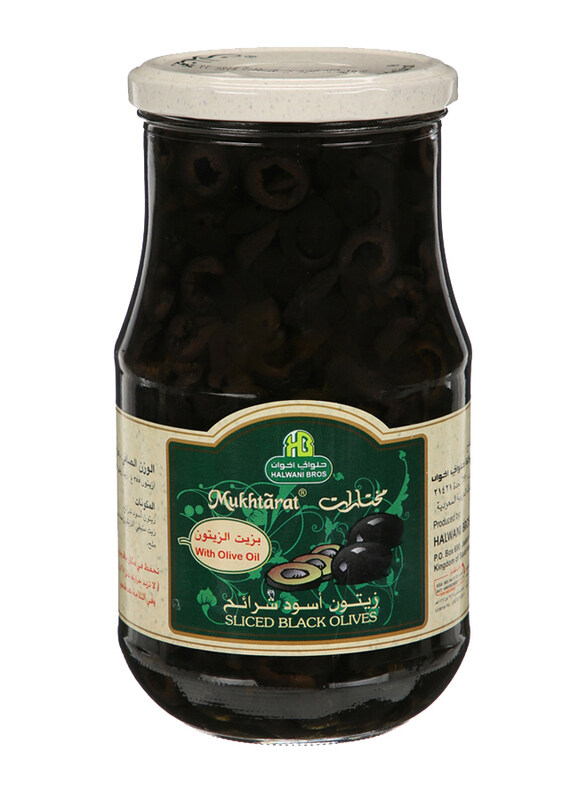 

Halwani Bros Mukhtarat Sliced Black Olives In Olive Oil 650g