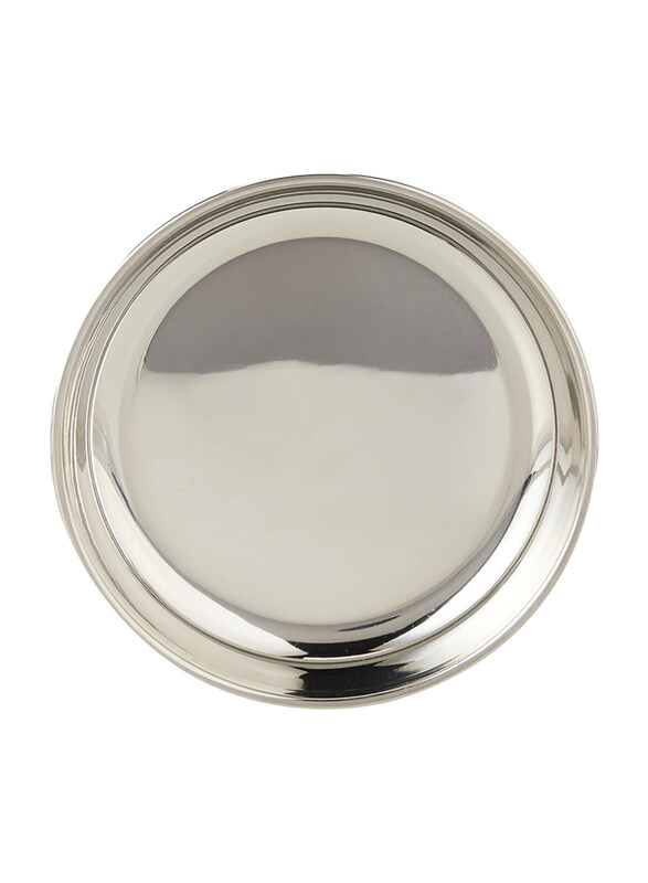 

Raj No 9 Stainless Steel Rice Serving Plate, RP0009, Silver