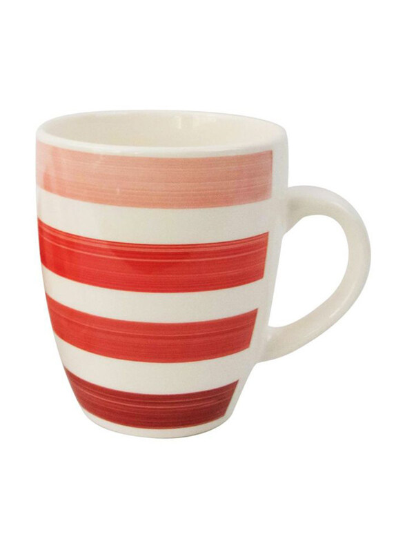 

Raj 12oz Style 1 Stoneware Mug, Red/White