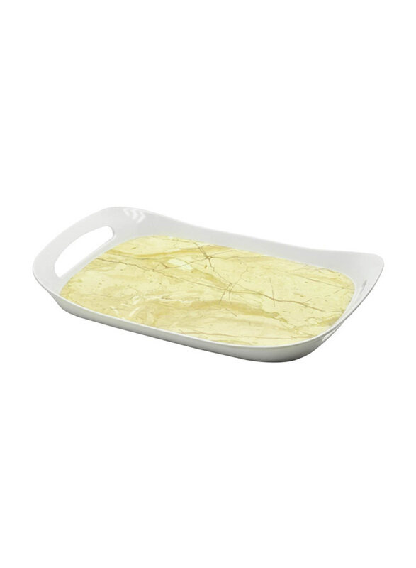 

RK Large Melamine Rectangle Comfort Static Tray, 16.25 x 10.25-inch, DWT1072BEG, Beige/Gold