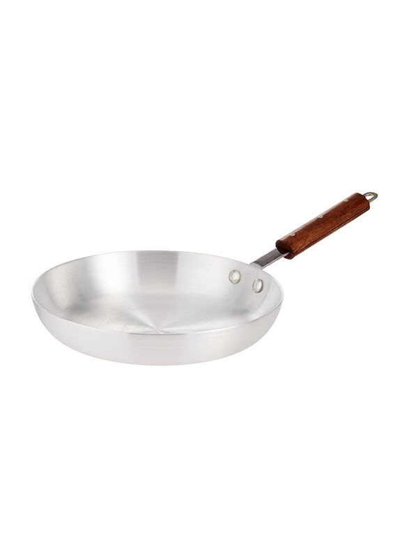 

Raj 26cm Aluminium Frying Pan With Wooden Handle, Silver