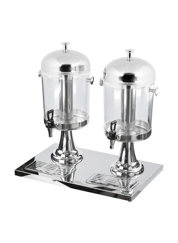 

Chefset 8L Double Juice Dispenser, 10933, Silver/Clear
