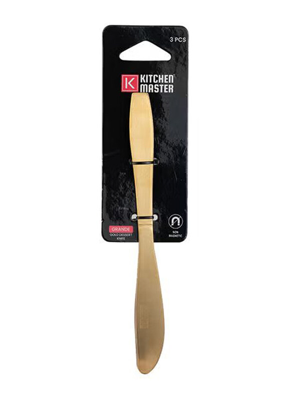 

Kitchen Master 3-Piece Grande Stainless Steel Dessert Knife, KM0109, Gold
