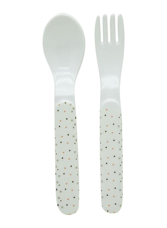 

Dinewell Kids Animate Printed Spoon & Fork Set, White