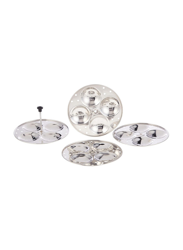 

Raj Stainless Steel 4 Tiered Idly Stand, Silver