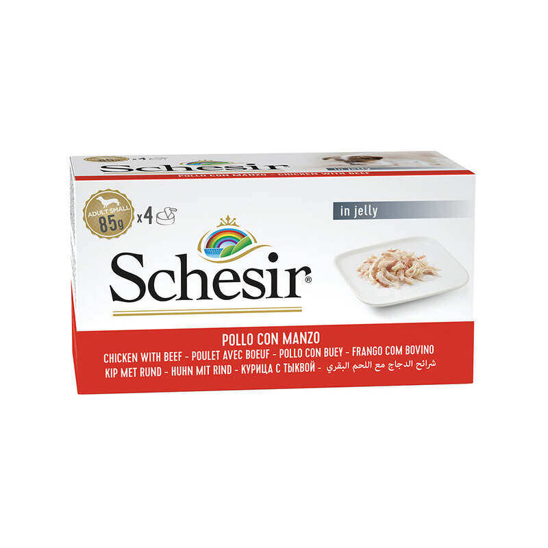 

Schesir Chicken Fillets With Beef In Jelly Wet Dog Food