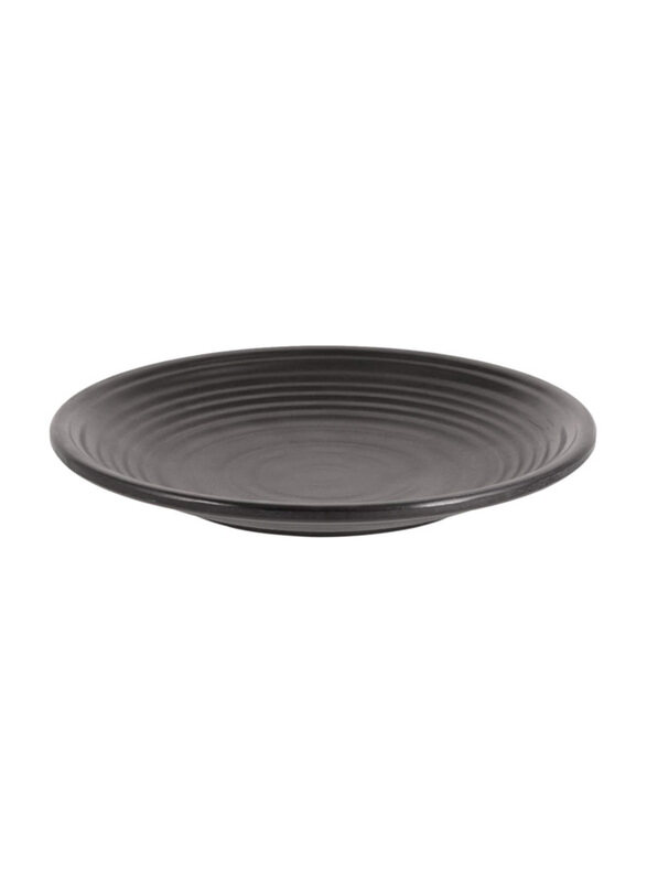 

Dinewell 7.5-inch Melamine Round Black Matt Small Plate, DWMP027B, Black