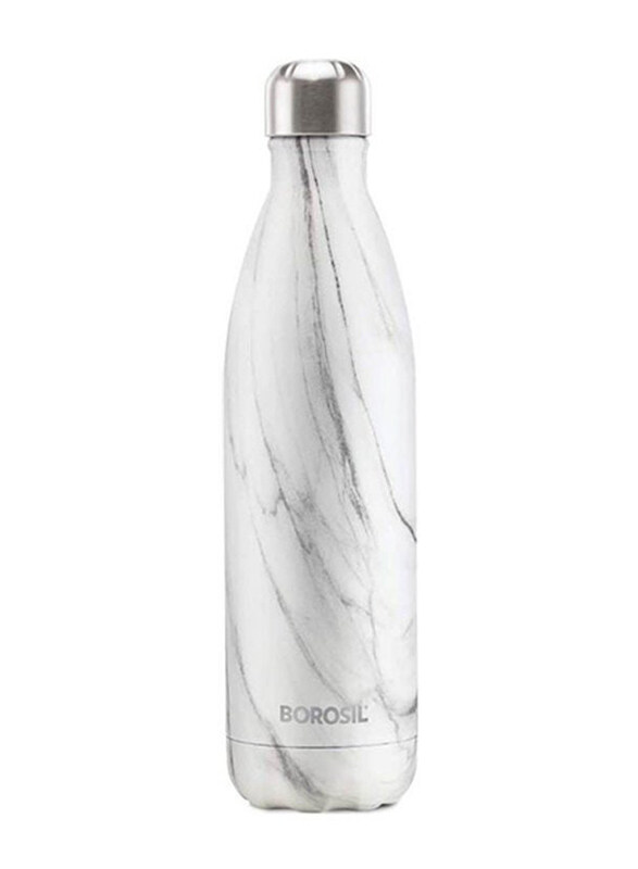 

Borosil 750ml Vacuum Bolt Marble Bottle, BT0750MR208, White
