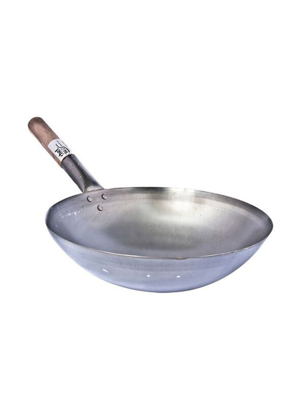 

Chefset 33cm Iron Chinese Wok, Silver