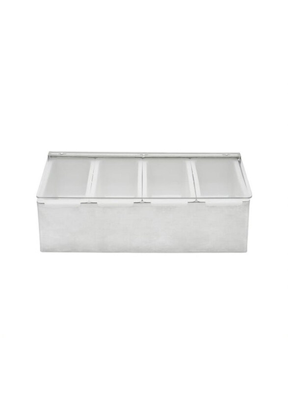 

Raj 4 Insert Stainless Steel Condiment Dispenser, Silver