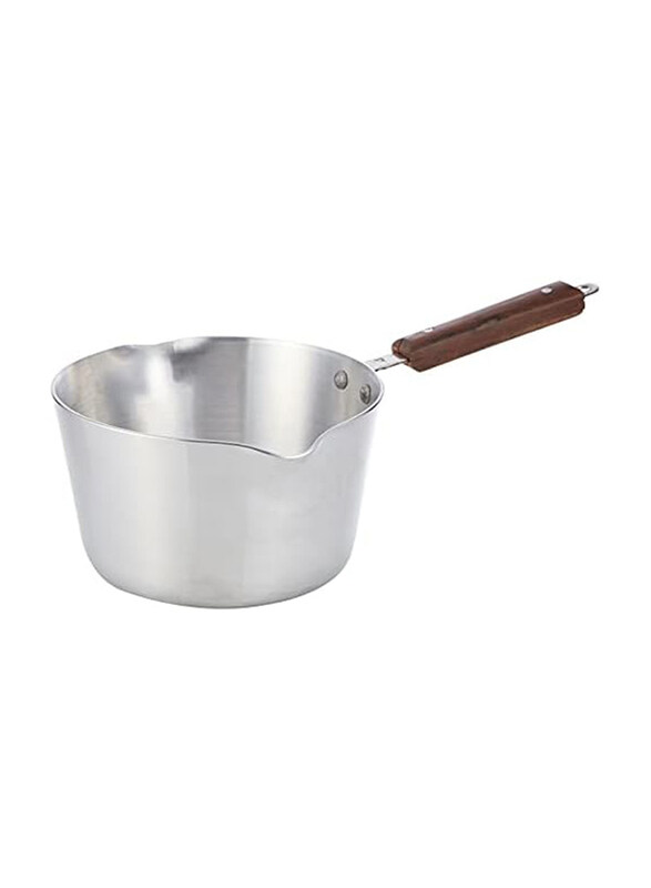 

Raj 20.5cm Wooden Handle Aluminium Milk Pan, Rkmp08, Silver