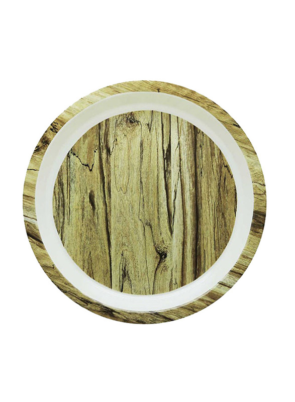 

RK Large 19.5-inch Melamine Round Dinelite Pine Wood Thal, DLP2086PIW, Multicolour