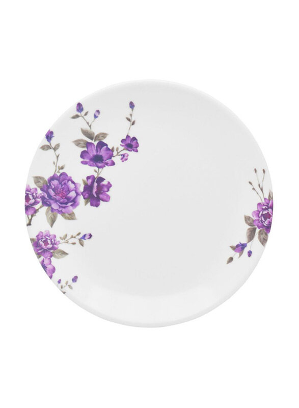 

Dinewell 7.5-inch Melamine Round Blossom Side Plate, White