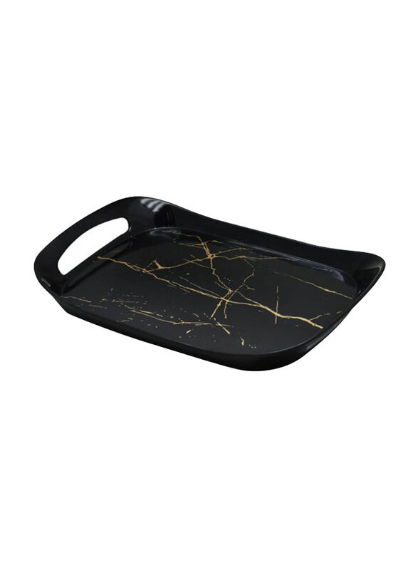 

RK Medium Melamine Rectangle Comfort Static Tray, 14 x 9.6-inch, DWT1073BSG, Black/Gold